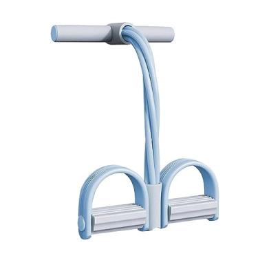 Imagem de Dynwave Treinamento de resistência multifuncional 4 tubos Equipamento de ginástica em casa Corda de tensão Yoga Fitness Força Musculação Faixas de para, Azul