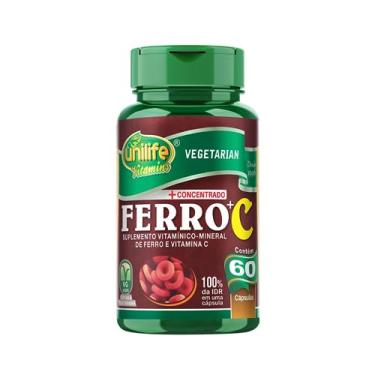 Imagem de Ferro concentrado com vitamina C - suplemento alimentar com cápsulas veganas