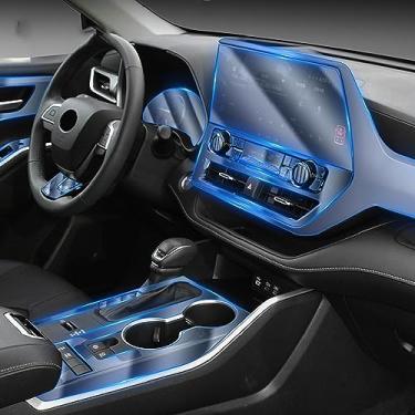 Imagem de LAVIYE Interior do carro Navegador GPS Acessórios Painel Painel Console Central Película protetora Tela Anti-risco filme TPU, para Toyota Highlander 2020-2023