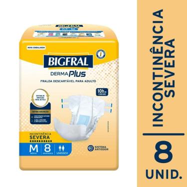 Imagem de Fralda Geriátrica Bigfral Derma Plus M com 8un