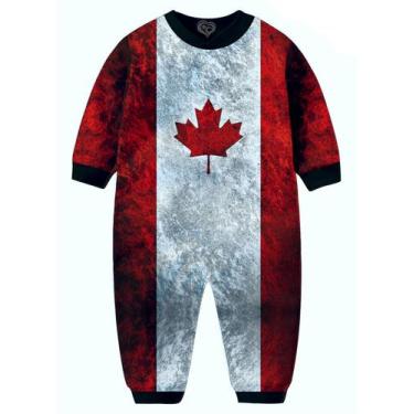 Imagem de Macacão Pijama Bandeira Canada Infantil Tip Top - Alemark