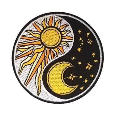 Imagem de CHBROS Adesivos de sol e lua, remendos bordados, costurados ou passados a ferro, aplique para roupas, jaquetas, camisetas, mochilas..