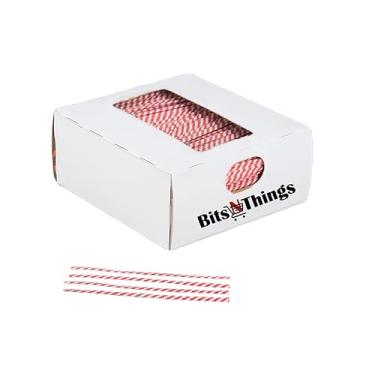 Imagem de Laços torcidos vermelhos e brancos para sacos | Pacote de 2000 com caixa dispensadora | Abraçadeiras de arame revestidas de 10 cm para pão reutilizável