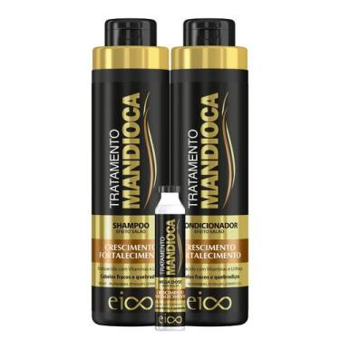 Imagem de Kit Eico Mandioca Shampoo Hidratação 800ml E Condicionador Leave-In 75