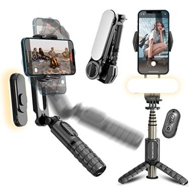 Imagem de KOSCHEAL Estabilizador Celular- Gimbal para Celular de 1 Eixo com Luz de Preenchimento, Rotação 360° com Controle Remoto Sem Fio para Android e iPhone, Perfeito para Vlogs, YouTube e TikTok