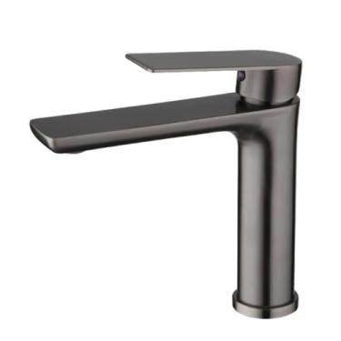 Imagem de Arma cinza torneira da bacia do banheiro deck montado misturador de água quente e fria lidar com torneiras pia do lavatório guindaste, styl 01, china