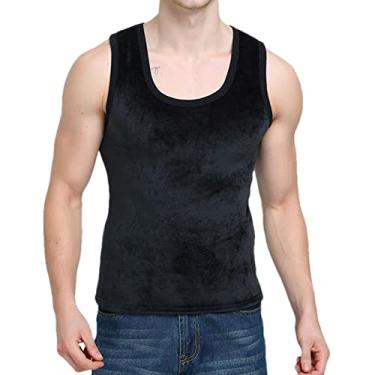 Imagem de Colete masculino de inverno | Colete térmico de veludo dupla face para o inverno | Camiseta regata masculina com absorção de umidade e térmica leve para o inverno Fovolat