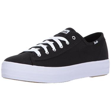 Imagem de Keds Tênis feminino de lona Triple Kick, Lona preta, 11 Medium