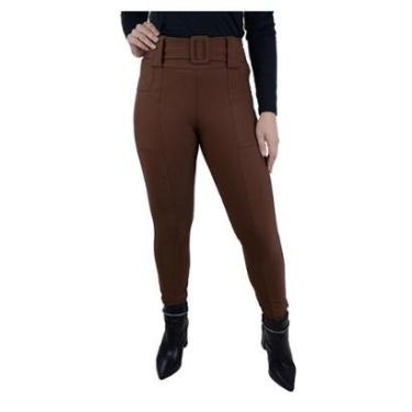 Imagem de Calça Feminina Autenticada Skinny Montaria Marrom - 7103-Feminino