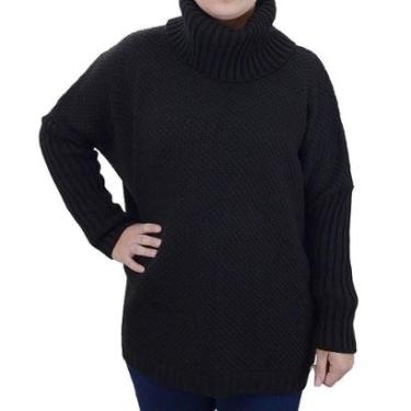 Imagem de Poncho Feminino Darluam Gola Alta Preto - 3027-Feminino