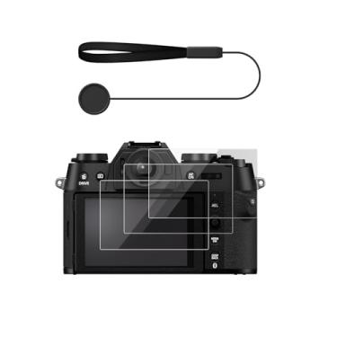 Imagem de VOVMOEYA Pacote com 3 películas protetoras de tela compatíveis com Fujifilm X-T50/XT50, com uma película de vidro temperado antiperda para câmera digital Fuji X-T50 0,25 mm 9H, antiarranhões e