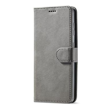 Imagem de capa de couro flip phone S21 FE para Samsung S21 S20 Ultra S10 Plus S10e S9 S8 S7 S6 Capa para Samsung Galaxy S20 FE S20FE S21FE 5G S10, cinza, para Samsung S10 Lite