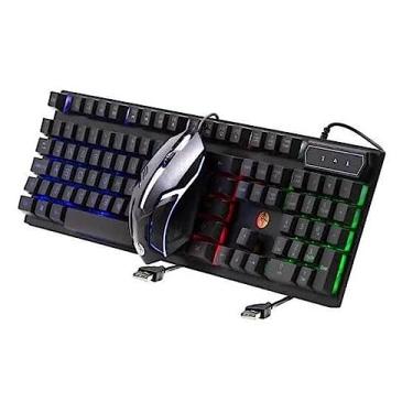 Imagem de Kit Teclado e Mouse Gamer C/LEDs USB Iluminado ABNT2 DW-550