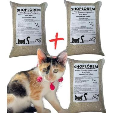 Imagem de Areia Higiênica 1kg para Gatos Biodegradável de Mandioca 100% natural Super Premium Grãos Médios Pacotes (1KG)