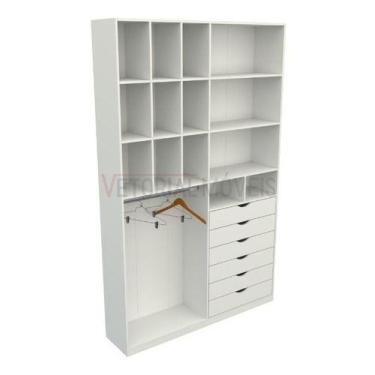 Imagem de Armário Colmeia Samara M3 Closet Gaveta Loja Expositor Mdp - VETORIAL 