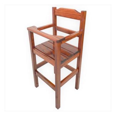 Imagem de Cadeira Papinha Para Bebê Com Trava Fixa Em Madeira Maciça - Imbuia - Marrom