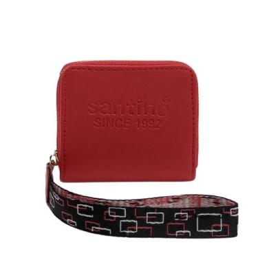 Imagem de Carteira feminina porta cartão com alça de mão - santino, Vermelho, P