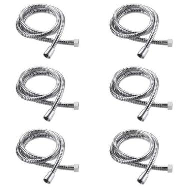 Imagem de Kit 6 Engate Flexível Chuveirinho Ducha Higiênica Abs 180cm - Mirac