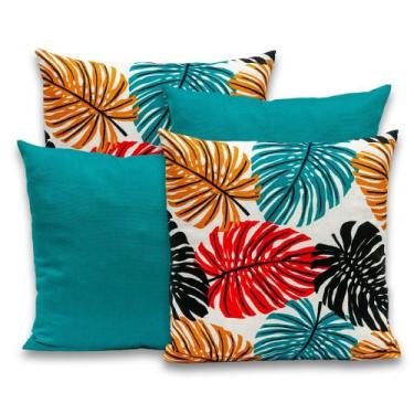 Imagem de kit 4 Capas de Almofadas 40x40cm Decorativa Estampadas  Gorgurinho - B