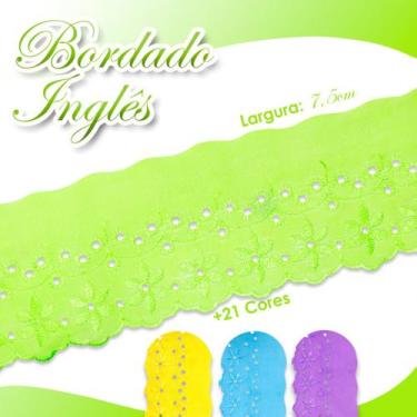 Imagem de Bordado Inglês Ctl 108 Peça Com 13,7m Várias Cores - Verde Limão - Nº: