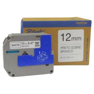 Imagem de Fita Rotuladora Brother M231M5 Original 12 mm 8 Metros Preto no Branco