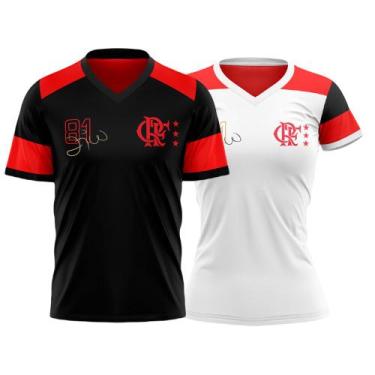 Imagem de Kit Flamengo Casal Retro Zico Oficial - Masculino e Feminino - Brazili