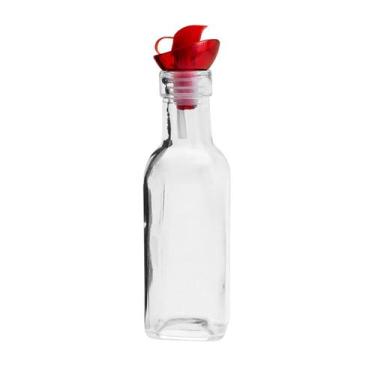 Imagem de Garrafa de Vidro Galheteiro para Azeite Tampa Vermelha 200ml - Lyor