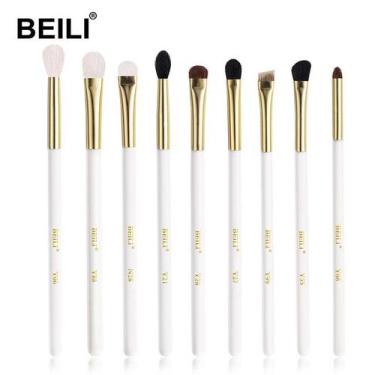 Imagem de Kit Pincéis De Maquiagem Profissional Blush Sobrancelha 9 PÇS  - ElaSh