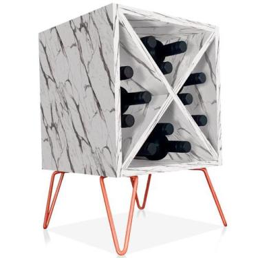 Imagem de Suporte Adega De Vinho Santiago Madeira MDF 12 Garrafas - Cobre Vulcan