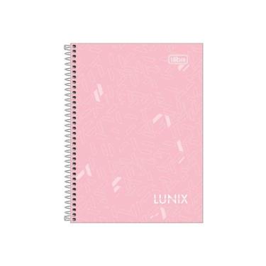 Imagem de Caderneta Espiral 1/8 Lunix 80 Folhas Pautadas - Tilibra, Rosa Claro