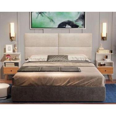 Imagem de Cabeceira Estofada Para Cama De Casal 004 Dobrável Produzida Em MDF/MD