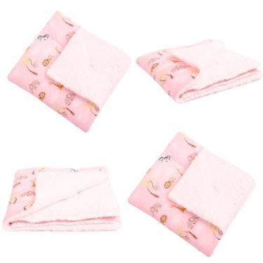 Imagem de Cobertor Para Bebê Manta Soft com Sherpa Peludinho Menino e Menina - P