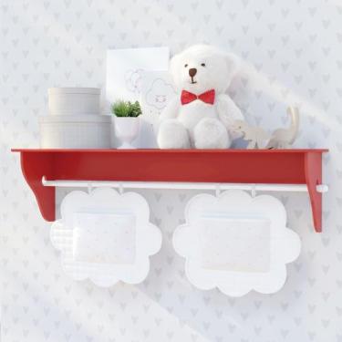Imagem de Prateleira Porta Fraldas com varão 60cm - Várias cores - era uma vez b