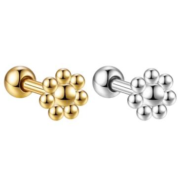 Imagem de LOMISS PIERCING HELIX CONCH PIERCING MINIBARBELL AÇO CIRÚRGICO PVD 1,2X8MM (DOURADO)