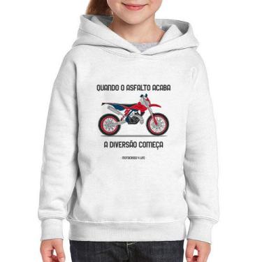 Imagem de Moletom Infantil Motocross 4 Life - Foca na Moda, Branco, 10