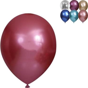 Imagem de Balão Bexiga Cromado, 9 Polegadas Pacote De 25 Unds, Balão Metalizado 