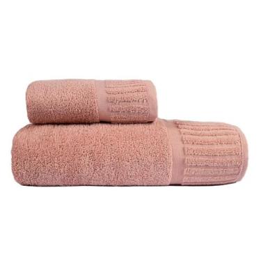 Imagem de 2 Toalhas Grandes Corpo e Rosto 100% Algodão Ótima Absorção - Bella En