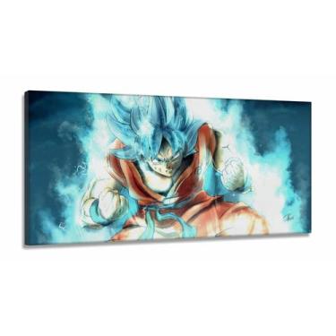 Imagem de Quadro Goku Dragon Ball decorativo com Tela em Tecido Canvas 130x60 - 