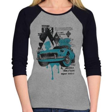 Imagem de Baby Look Raglan Vintage Classic Car Painting Manga 3/4 - Foca na Moda