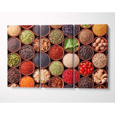 Imagem de 3 Quadros em Tecido Canvas Especiarias Temperos Cravo 03 - LindaCasaPr