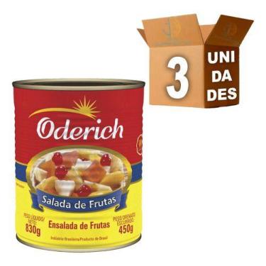 Imagem de Kit 3 Salada De Frutas Em Conserva Oderich Lata