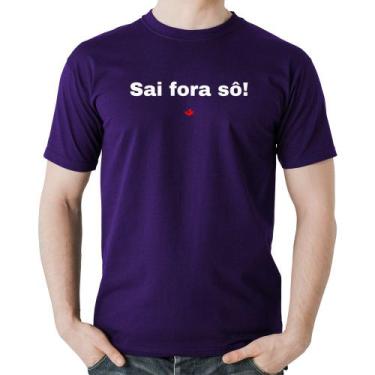Imagem de Camiseta Algodão Sai fora sô! - Foca na Moda, Roxo, GG