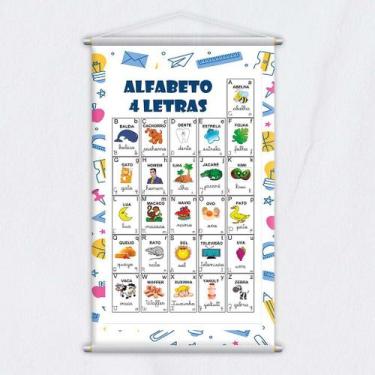 Imagem de Banner Didático Escolar Alfabeto 4 Letras 120x65cm - PlimShop