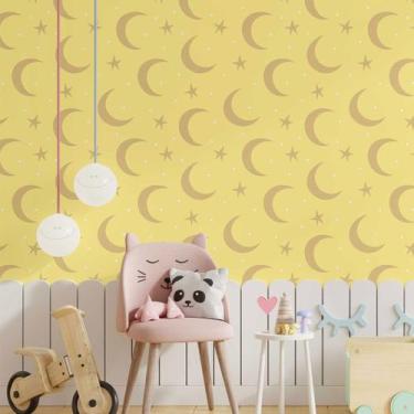Imagem de Papel De Parede Adesivo Lua E Estrelas N014153 0,58x2,5M - Adesivo BR