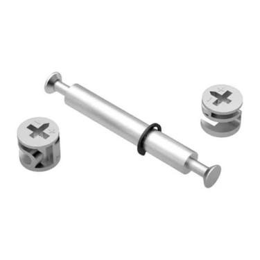 Imagem de Haste Dupla Minifix / Rastex Hettich Du 880 P/Mdf 18 Mm Zinco Branco (