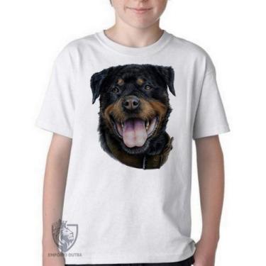 Imagem de Camiseta Infantil ou adulto Rottweiler língua Blusa Criança todos tama