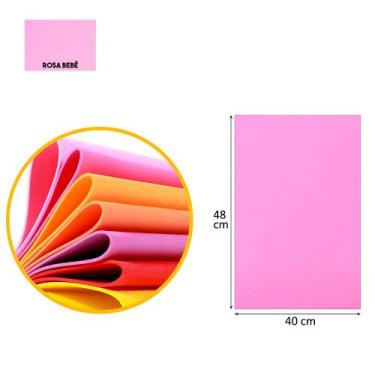 Imagem de KIT 10 CARTOLINA DE EVA 40X48CM Rosa Bebe - EVAMAIS