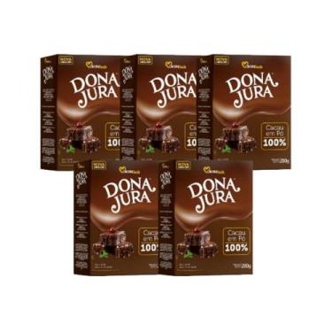 Imagem de Kit Chocolate Pó Solúvel 100% Cacau Dona Jura 200g Com 5 unidades Caca