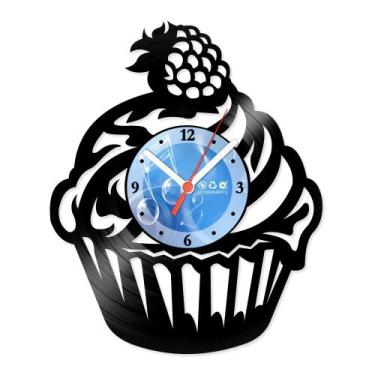 Imagem de Relógio De Parede Disco Vinil Cozinha - Cupcake - VCZ-036 - Modernarte