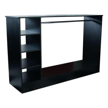 Imagem de Balcão Arara Cabideiro Expositor Loja Roupa Boutique 1,50m Cor Preto C